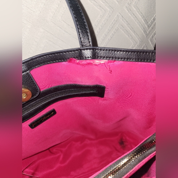 Betsey Johnson Pink Large Leopard Animal Flower Floral Embroded Tote - Picture 4 of 4